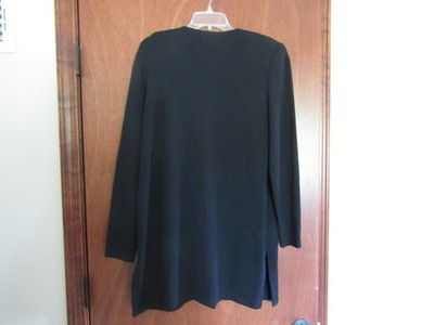 ST JOHN COLLECTION BY MARIE GRAY SANTANA KNIT BLACK HIGH 8" SLIT DRESS LOGO  Sz L | eBay