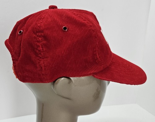 VTG 90’s Marlboro Red Corduroy Snapback Hat Cap Cigarette Brand Very Clean - Picture 3 of 7