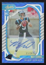 2022 Panini Absolute Matt Corral Auto Signature Rookies Spectrum Blue #/20 RC