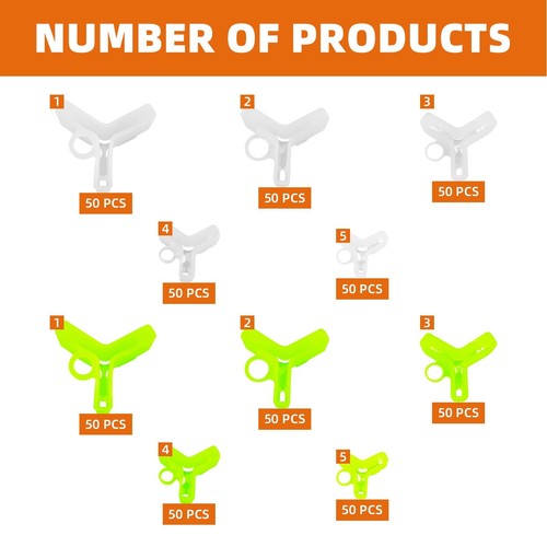 500 Pcs Fishing Hook Bonnets 1#, 2#, 4#, 6#, 8#, 10#, 12#, white , yellow - Picture 3 of 7