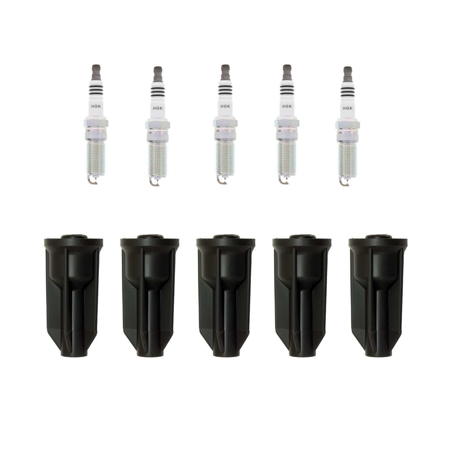 NGK 5 Ruthenium HX H.I. Spark Plugs  NGK Coil Boots Kit for Canyon Colorado H3