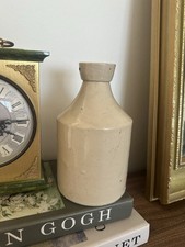 Antique Stoneware Ink Bottle Vintage Glazed Clay Vase