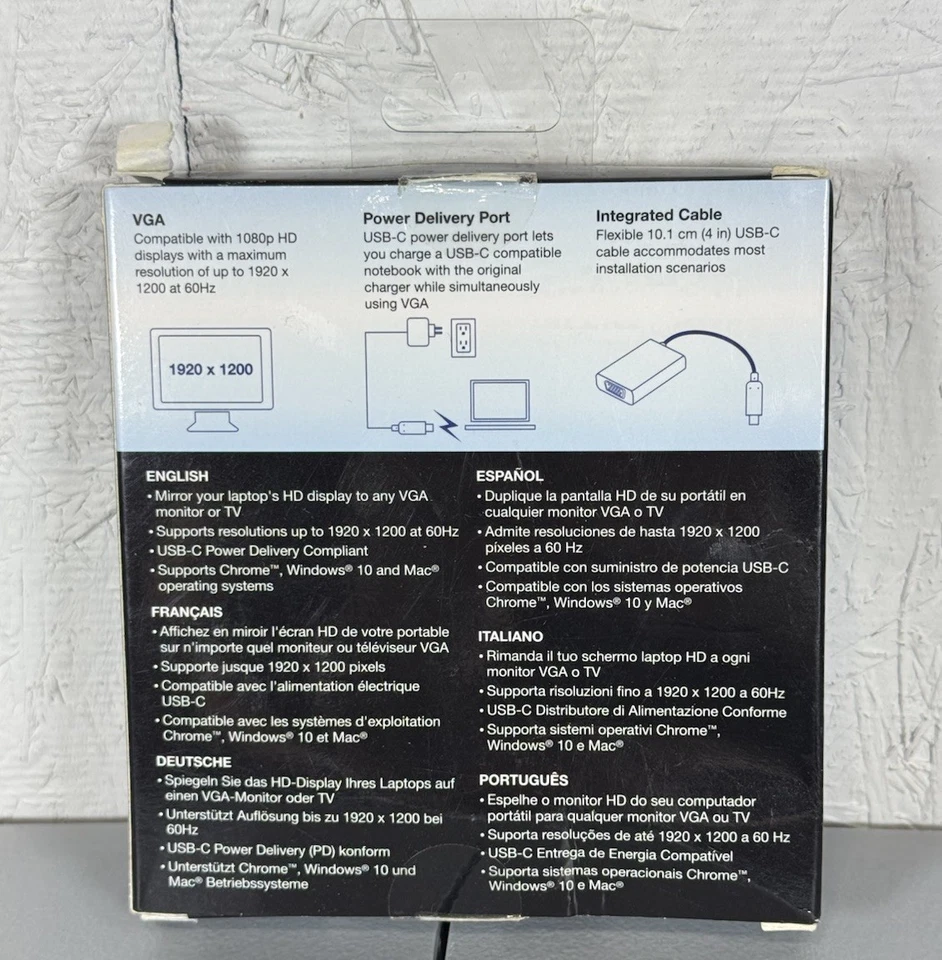 TRENDnet TUC-VGA2, USB-C to VGA HDTV Adapter with PD support - Image 2 of 4