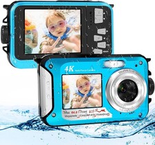 64MP Underwater Camera with 64GB Memory Card, 4K Waterproof Camera with...
