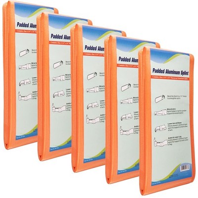 NOVAMEDIC Pack of 5 First Aid Padded Universal Aluminum Splints - 36 inch, Brace
