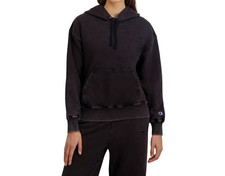 Champion Women's Heavyweight Fleece Hoodie Size M Mineral Washed Black