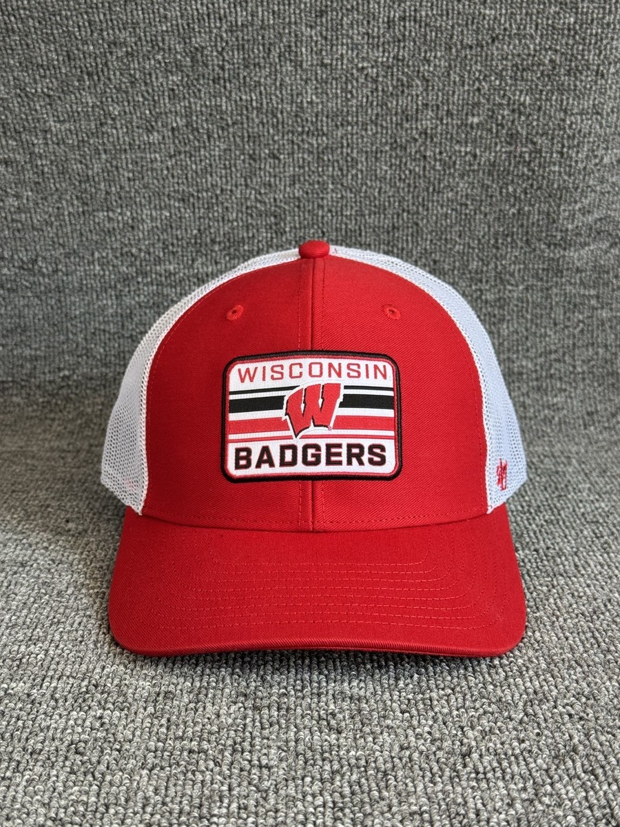 '47 Brand Wisconsin Badgers Trucker Snapback Red White Hat NCAA