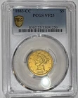 Photo of a 1883-CC Liberty Half Eagle from an eBay sale
