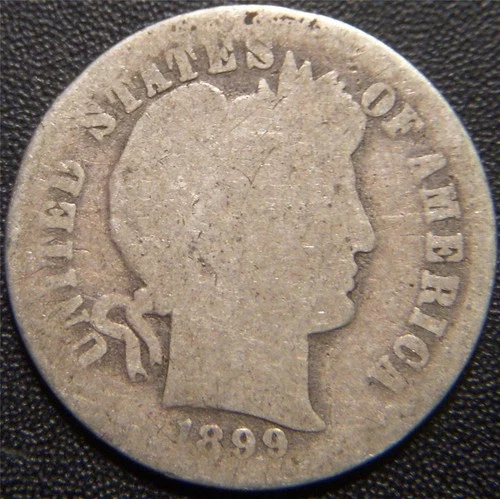 1899-O Barber Dime - Majority of the Major Details Are Distinctly Outlined