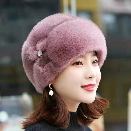 Winter Warm Hat Soft Fluffy Faux Fur Trimmed Caps Fashion Beanie Hat Gifts R2 - Bild 10 von 14