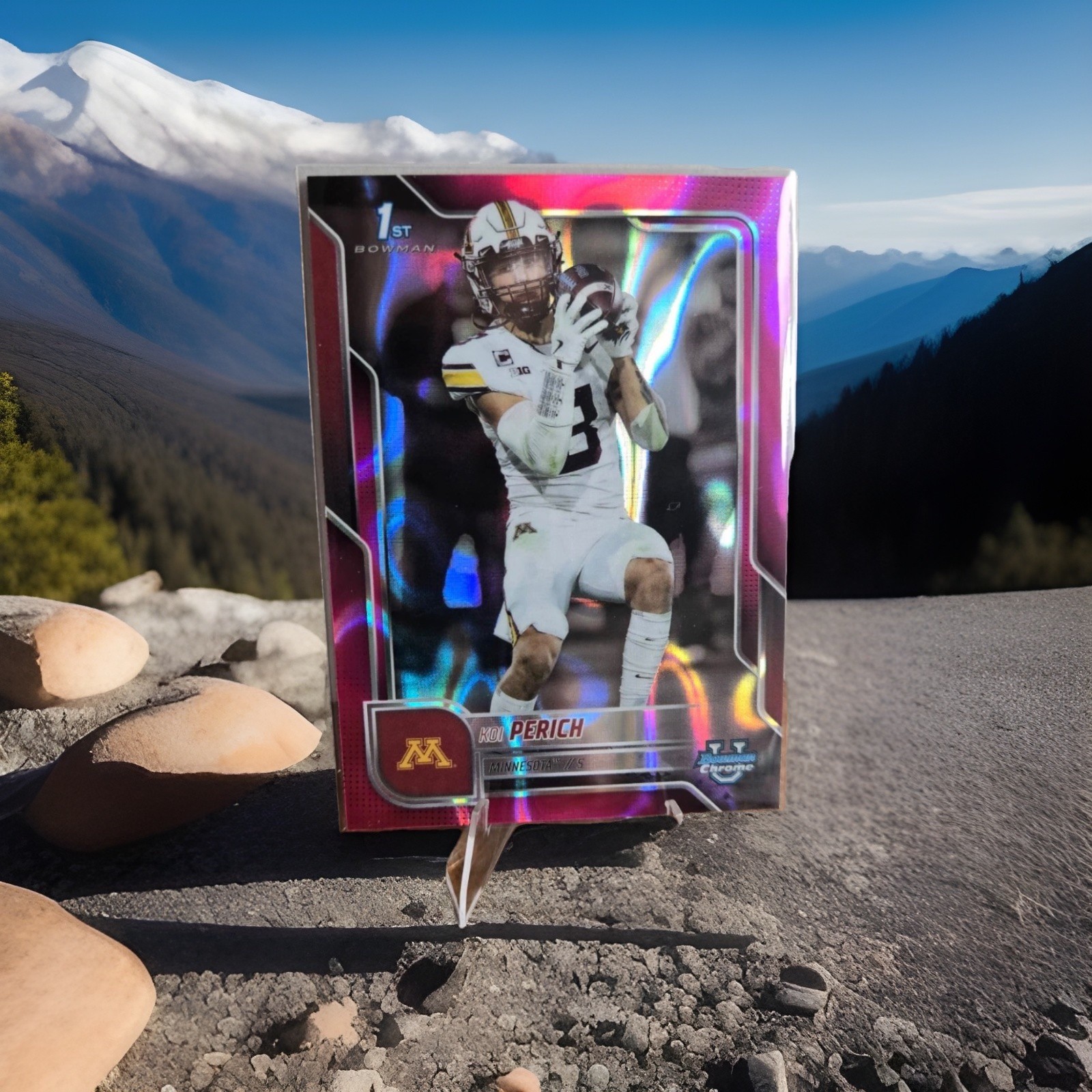2025 Bowman Chrome U Koi Perich #116 - Pink Lava 1st Bowman - Minnesota