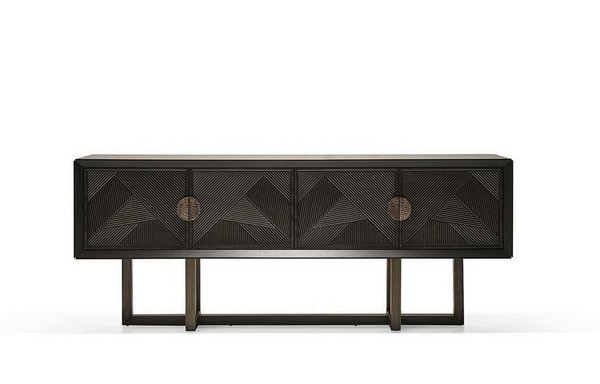 Elegantes Braunes Holz Tv-Lowboard Modern Und Funktional-image