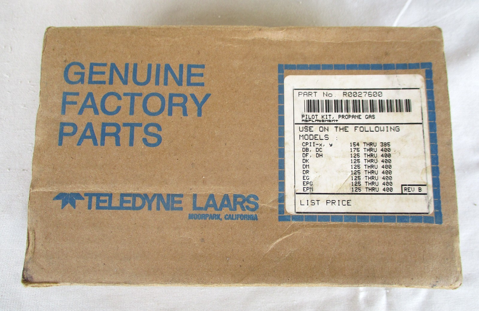 Teledyne Laars R0027600 Pilot Kit Propane Gas  New Open Box