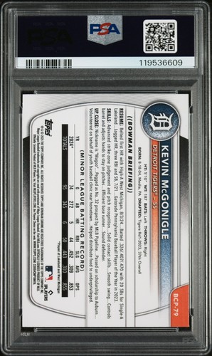 2025 BOWMAN CHROME PROSPECTS #BCP79 KEVIN MCGONIGLE PSA 9 - Picture 2 of 2
