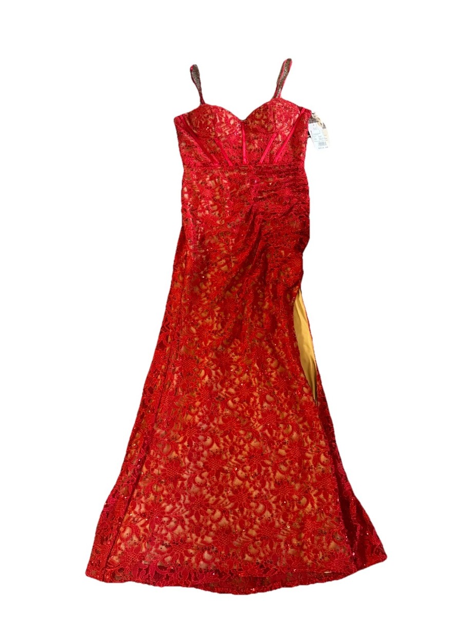 David's bridal Ruby Red Prom Dress Size 14 | eBay