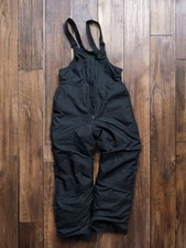 Kid's All In Motion Waterproof Adj. Straps Snow Bib - Black Zip Up Size Large