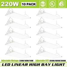 10X 220W LED Linear High Bay Light 33000LM [Eqv.1000W MH] 3000K~5000K Adjustable