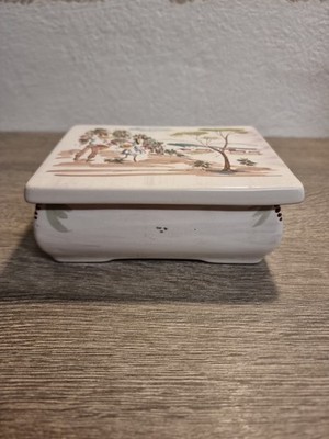 Sträter,Kaffee/Tee,Deckeldose ULMER KERAMK,Mediterranes Motiv,60er Jahre