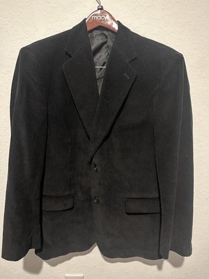 Hunt Valley Men s Black Corduroy Blazer Suit Jacket 40R 2-Button Notch