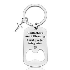 Godfather Keychain Gift from Godchild Bottle Opener Keychain Baptism Gift from