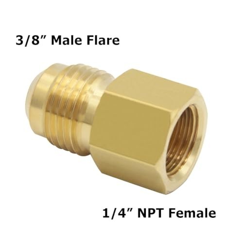 "LP Tank Adapter Plug Valve - Full Flow Propane Gas Fitting, 1/4" NPT Male, 3/8"