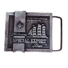 Vintage 1975 Bergamot Brass Works Heilemans Special Export Belt Buckle
