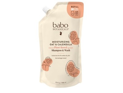 Babo Botanicals Moisturizing Oat & Calendula 2-in-1 Shampoo & Wash - 32oz Refill