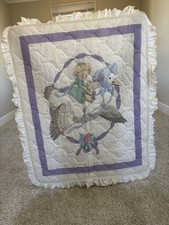 Vintage Cottagecore Mother Goose Nursery Baby Blanket Quilt Crib