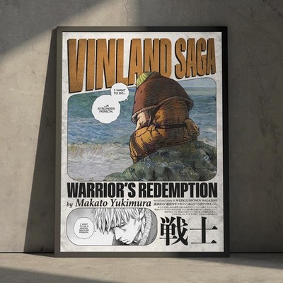 Vintage Thorfinn Art Print Vinland Saga Poster Minimalist Japanese Warrior Art