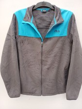 Fila Sport Blue and Grey Full Zip Fleece Jumper Womens Size XL Logo P2P 23".