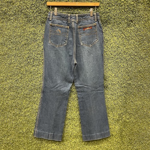 Vintage 80er Jordache Damen 34 Long Denim Blue Jeans Schlag Pferdekopf gesäumt