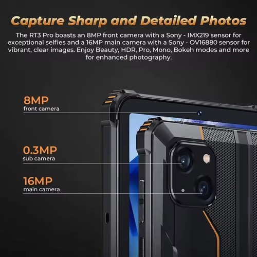 Oukitel RT3 Pro Rugged Tablet PC 4GB+128GB 8" HD 5150mAh 16MP Camera Android 14 - Picture 8 of 20