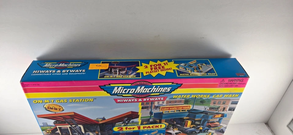 Micro Machines 1998 ~Hiways & Byways~On-M-t Gas Station/Water Works Car Wash~New - Image 2 of 4
