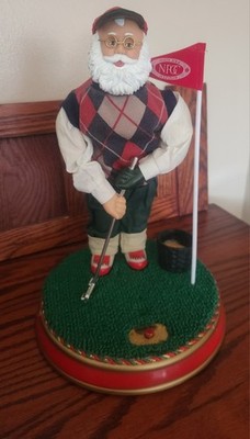 Vintage Gemmy Animated Golfing Santa Musical Putting Christmas Decoration