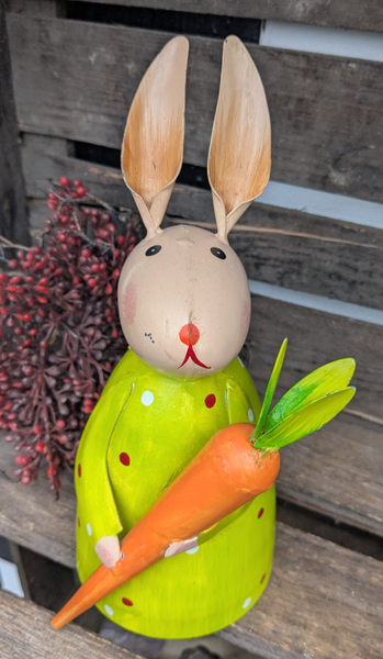 ❤️ SüßEr Osterhase Mit MöHre Als Zaunhocker Landhaus Garten Ostern FrüHling❤️-image