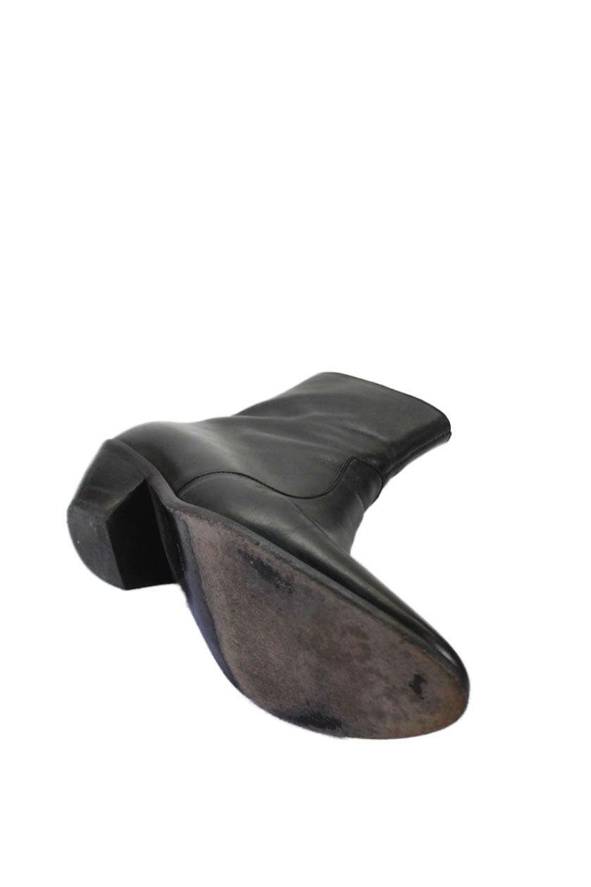 Stivaletti Saint Laurent donna in pelle con zip a punta neri taglia 38 5 8 5