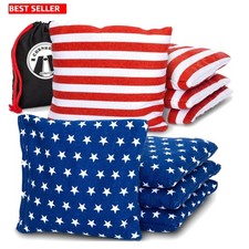 Regulation Cornhole Bean Bags Set of 8 All Weather Stars and Stripes