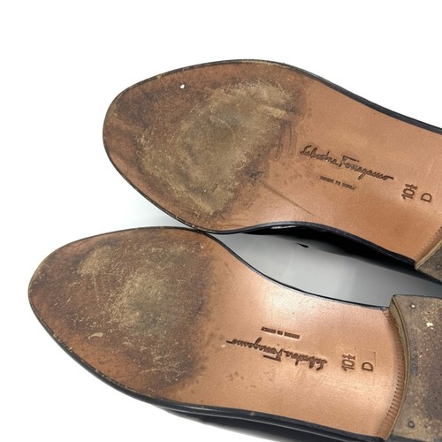 700 $ Salvatore Ferragamo Antoane schwarz Lackleder Herren 10,5 D Abend Halbschuhe - Bild 12 von 13