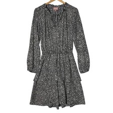 Show Me Your Mumu Womens Dress L Black Leopard Smocked Tiered Boho Mini Dress