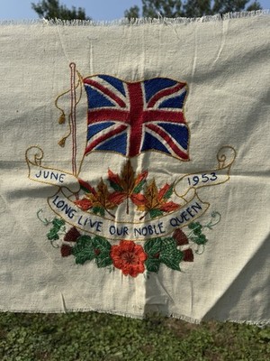 Queen Elizabeth II June 1953 Long Live Our Noble Queen Sampler Flags Thistle