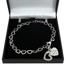 Personalised Bracelet, Silver Steel Chain with Engraving, Gift for Daughter, Mum