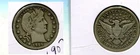 1914 D BARBER SILVER QUARTER F VF 6907T