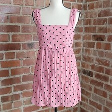 Lulus Such A Flirt Pink Black Polkadot Sleeveless Mini Skort Dress Small NEW