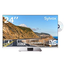 Sylvox 24in 12V Smart RV TV 12V/240V with DVD-Combo 1080P APP Android/Google TV