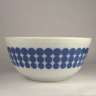 Vtg PYREX Ovenware #403 Blue Polka Dot 2 1/2 Qt Mixing Nesting Bowl Made in USA