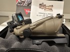 Trijicon 4x32 ACOG ECOS Rifle Scope w Backup Iron Sights and Red Dot RMR FDE