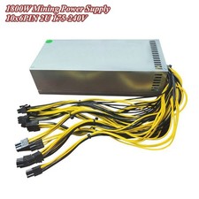 10x6Pin Interface 2U 1800W 175-240V  PSU Mining Power Supply