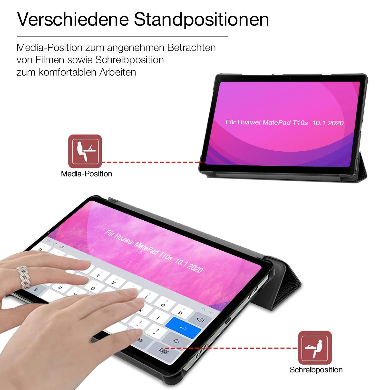 Custodia protettiva tablet per Huawei MatePad T10s 10.1 2020 pieghevole cover case viola foto 4