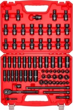 VEVOR 67 PCS Impact Socket Set 3/8" Drive, CR-MO Swivel, SAE & Metric, 6-Point