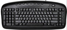 Ergonomic Left Handed Keyboard for Business/Accounting - 8 Multimedia Hotkeys -